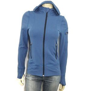 ALO Yoga Ponytail Hooded Zip Jacket S Workout Yoga Blue